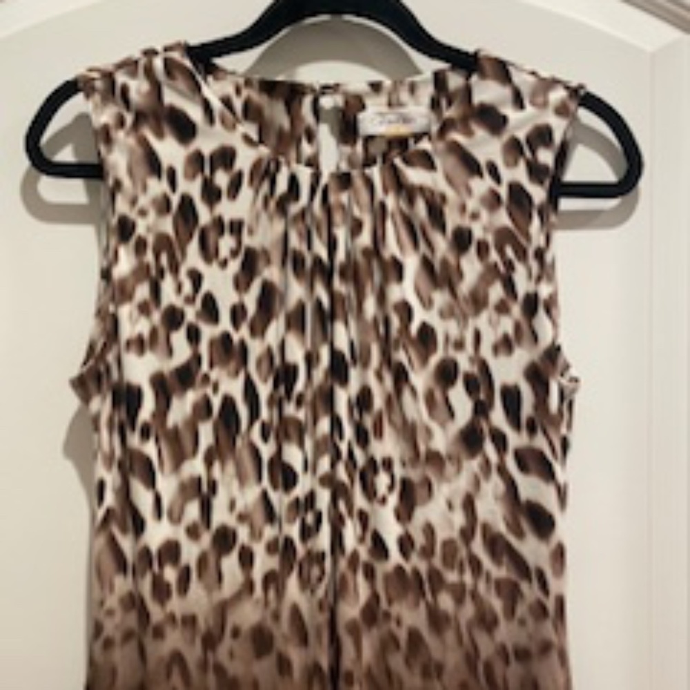 Calvin Klein Leopard Print Sleeveless Top